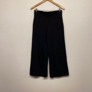 Anthropologie Moth Black Knit Wide Leg Cropped Sweater Pants XS